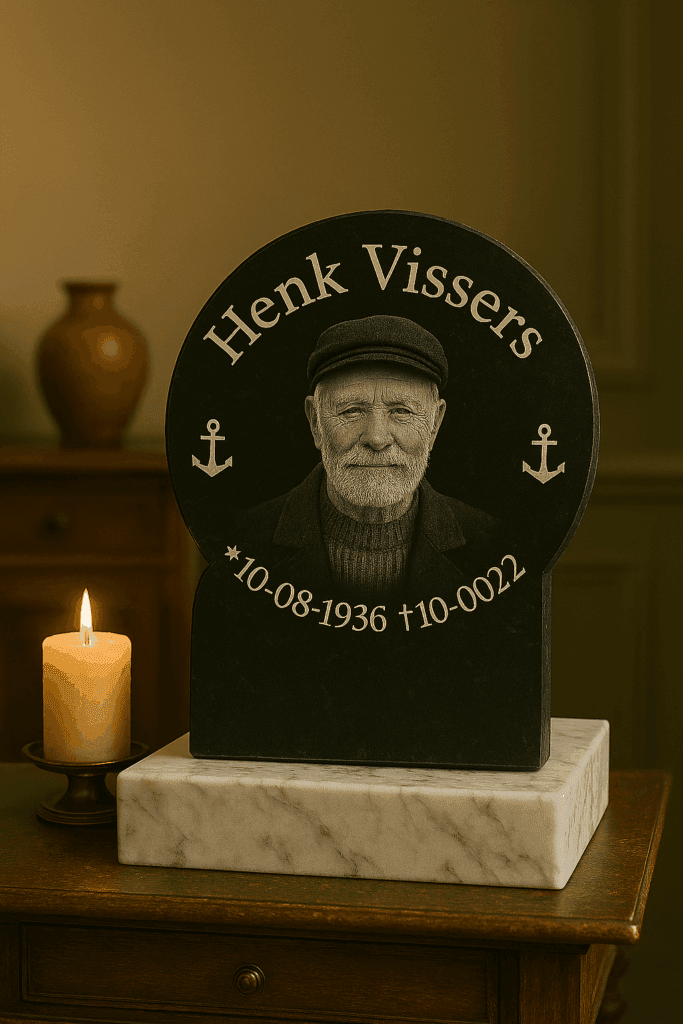 gedenkplaat met foto