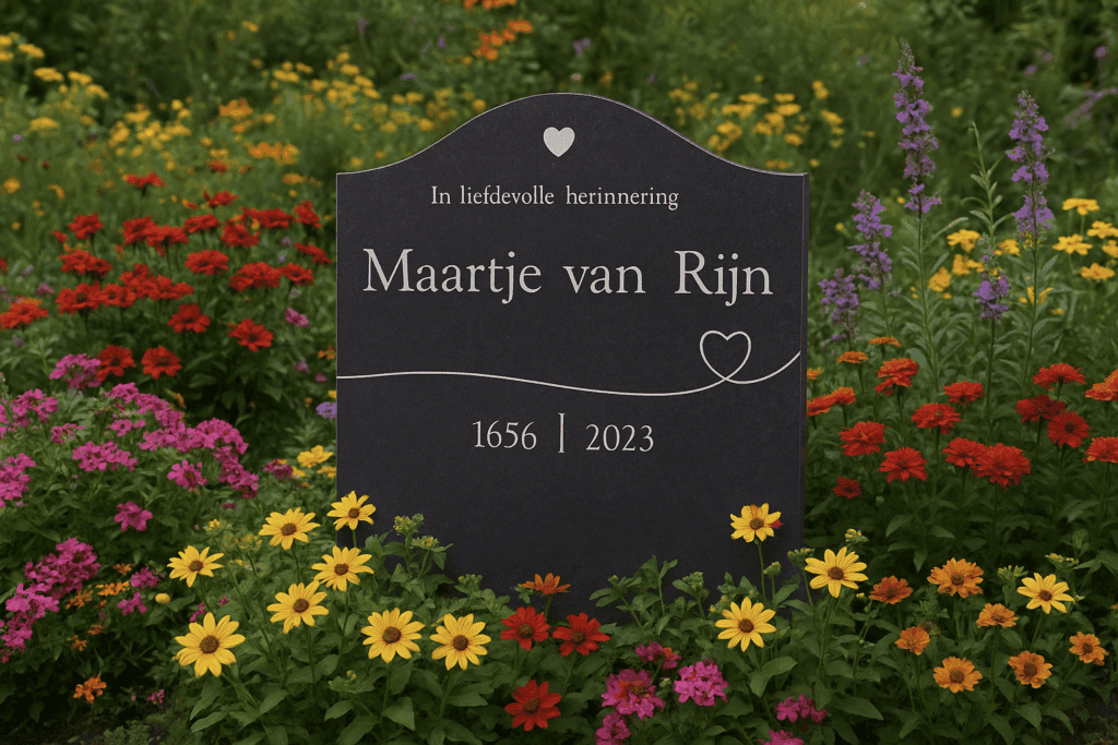 gedenkplaat tuin