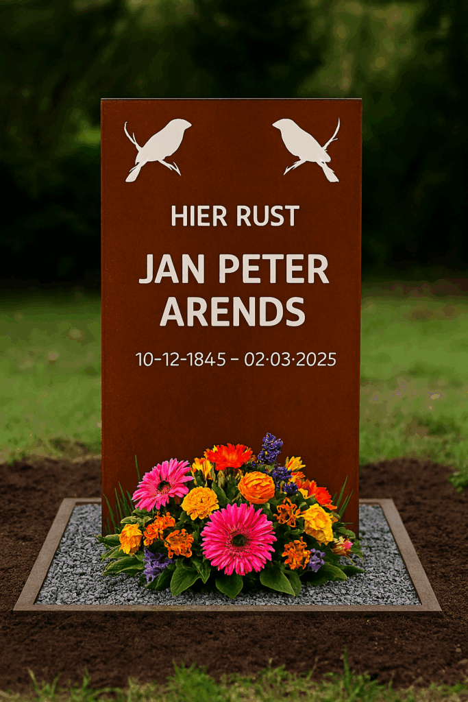 moderne cortenstaal gedenkstenen